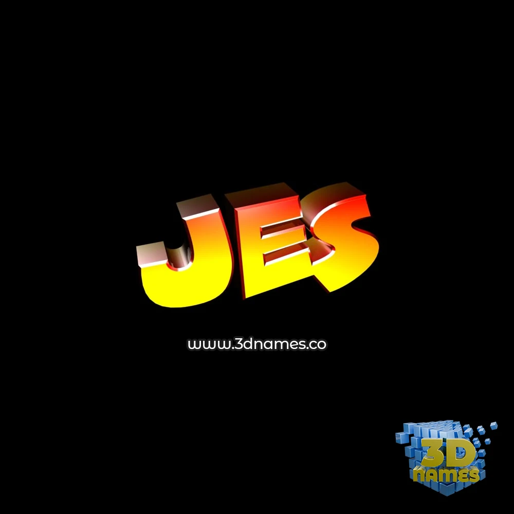 jes in Black Background style - 3D name wallpaper