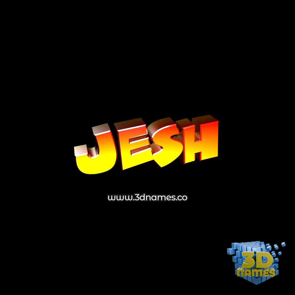 jesh in Black Background style - 3D name wallpaper