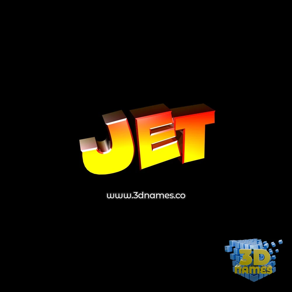 jet in Black Background style - 3D name wallpaper