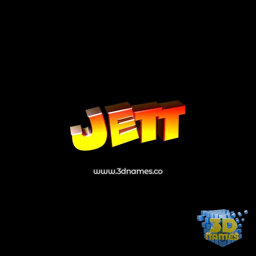 jett in Black Background style - 3D name wallpaper