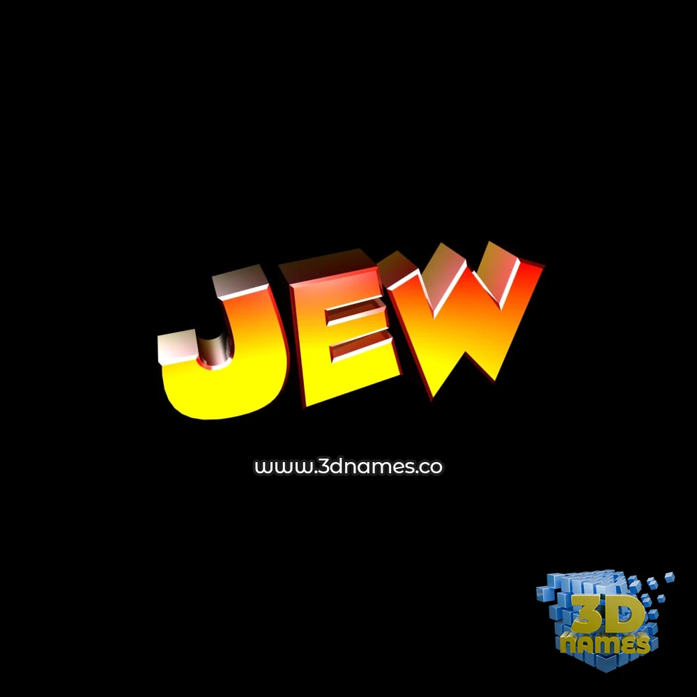 jew in Black Background style - 3D name wallpaper