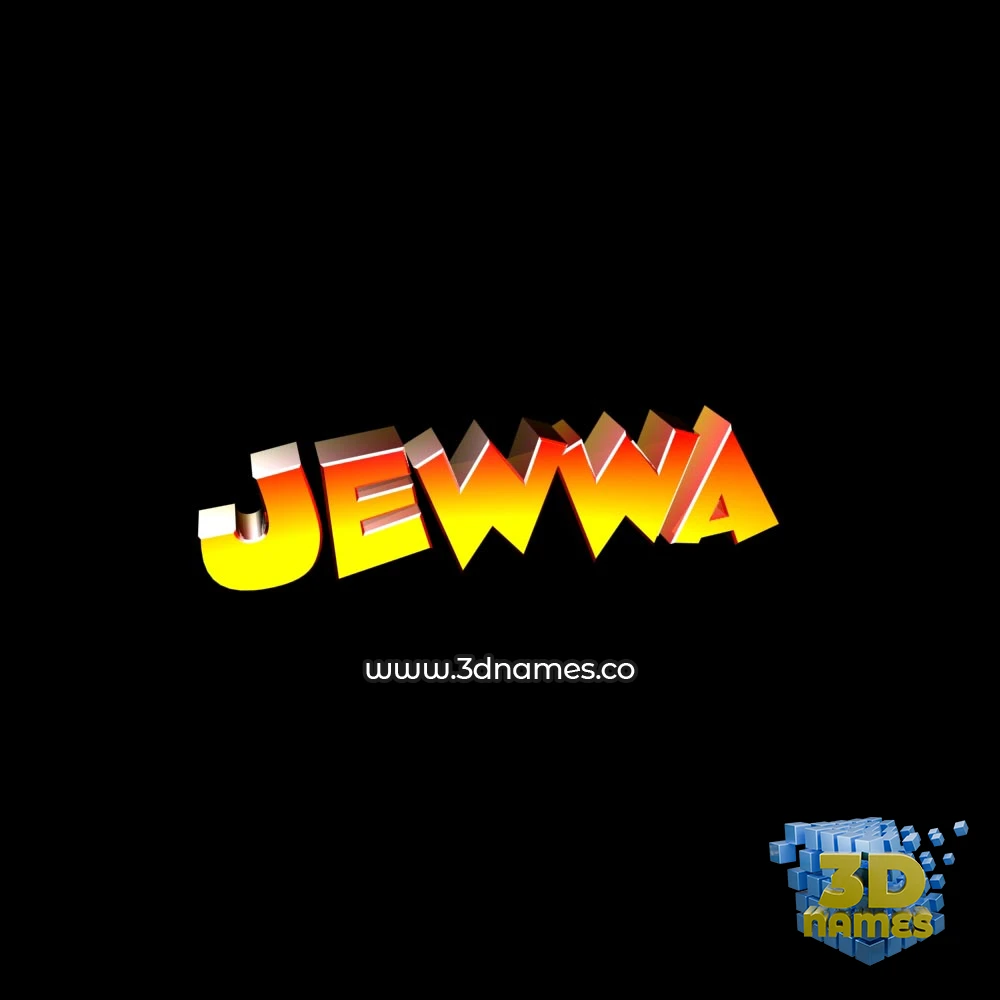 jewwa in Black Background style - 3D name wallpaper