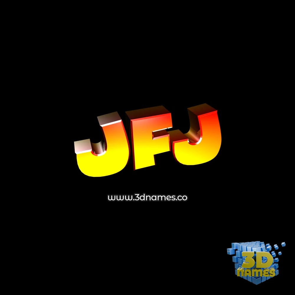 jfj in Black Background style - 3D name wallpaper