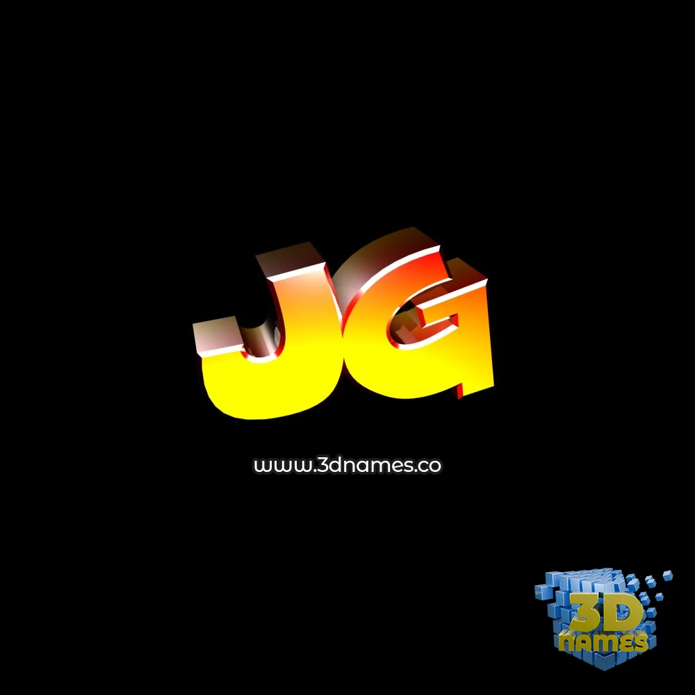 jg in Black Background style - 3D name wallpaper