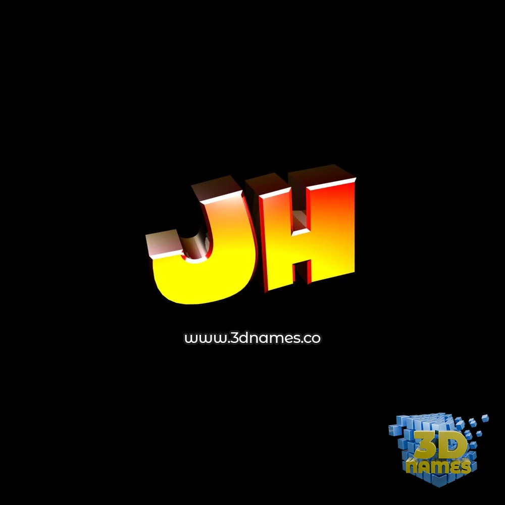 jh in Black Background style - 3D name wallpaper