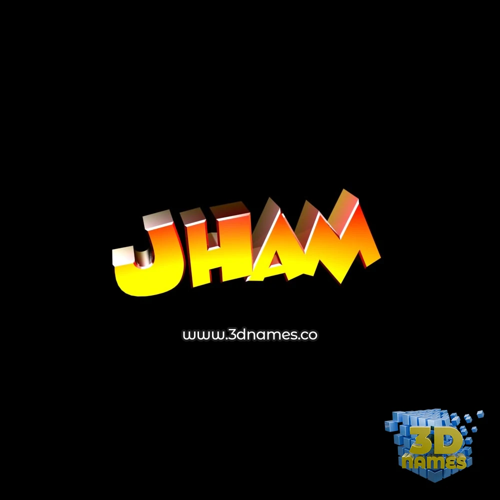 jham in Black Background style - 3D name wallpaper