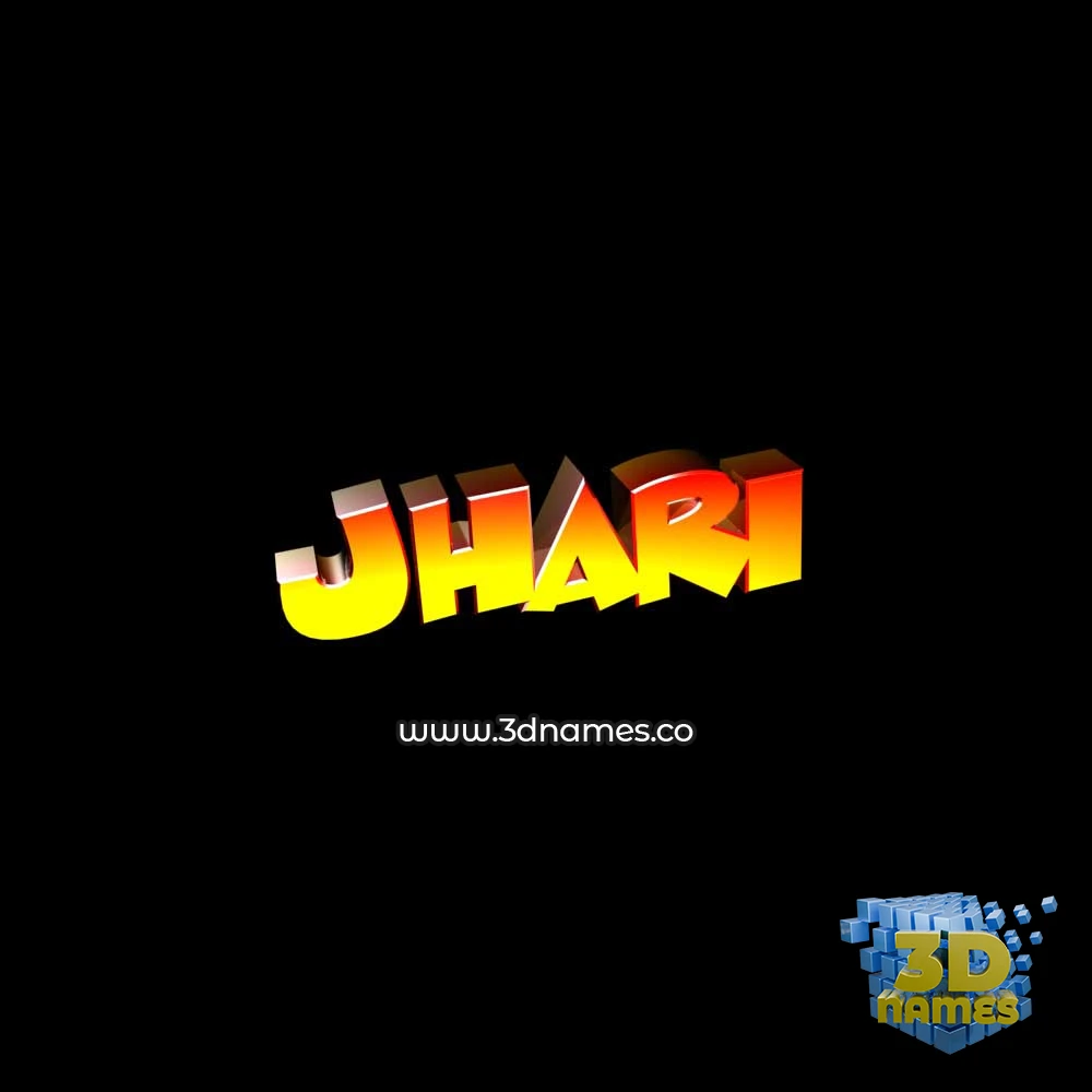 jhari in Black Background style - 3D name wallpaper