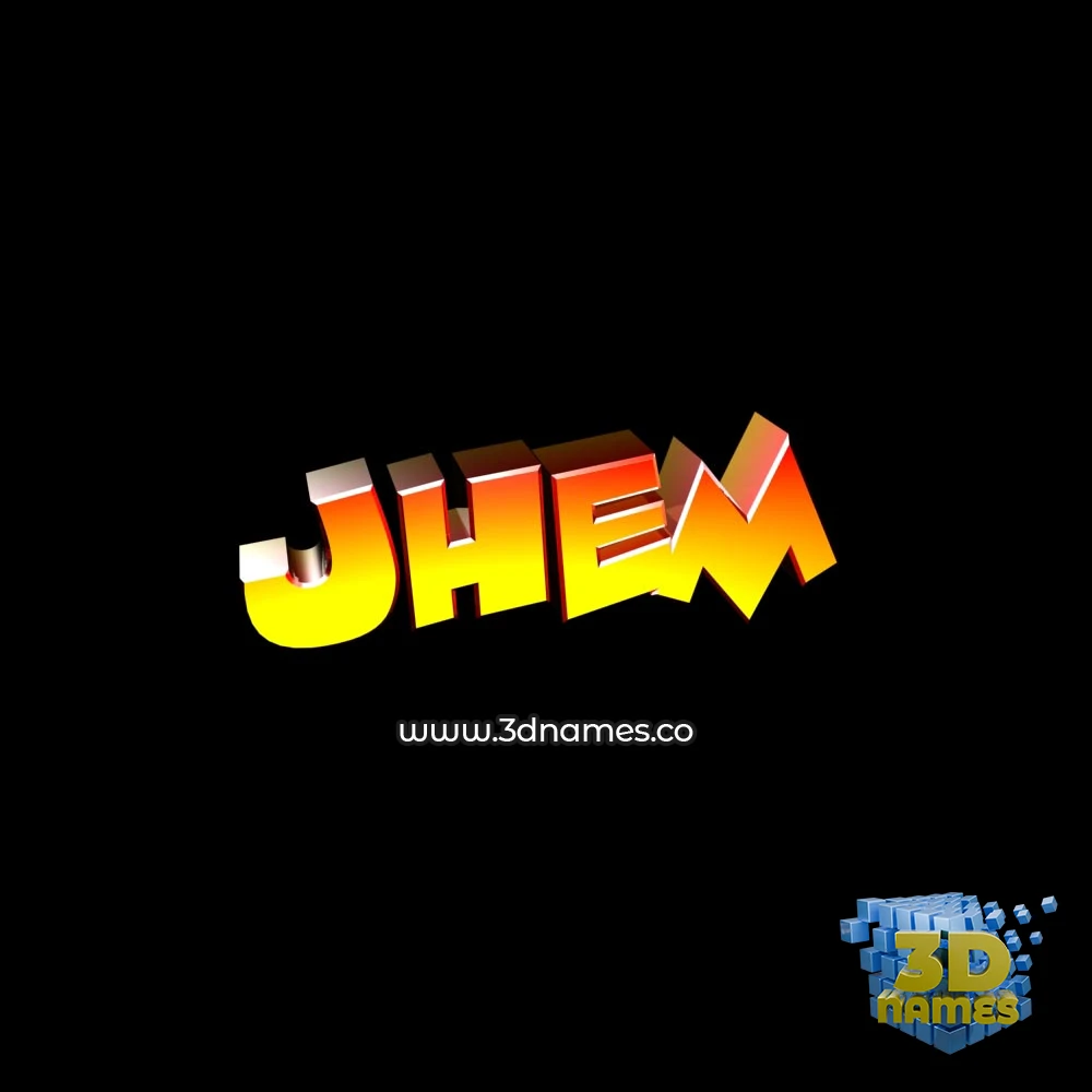 jhem in Black Background style - 3D name wallpaper