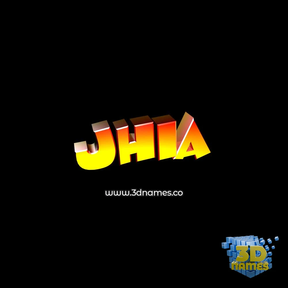 jhia in Black Background style - 3D name wallpaper