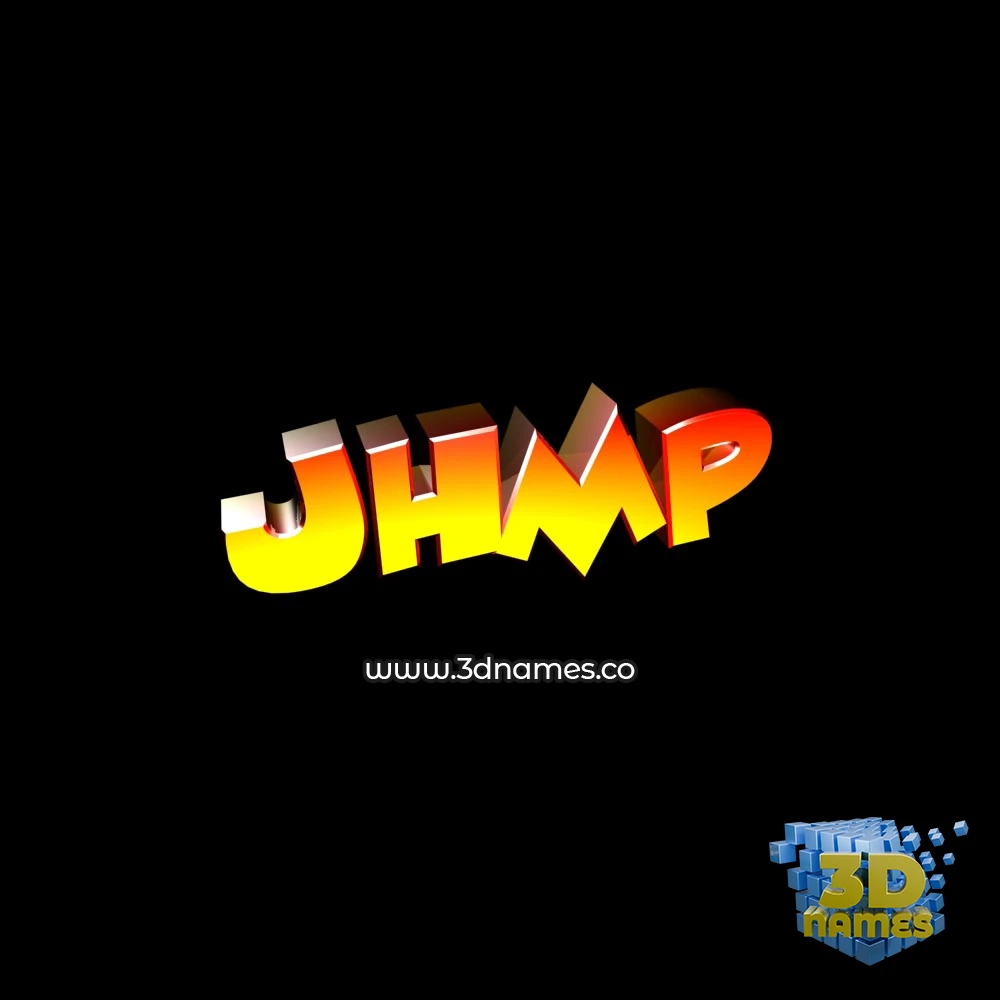 jhmp in Black Background style - 3D name wallpaper