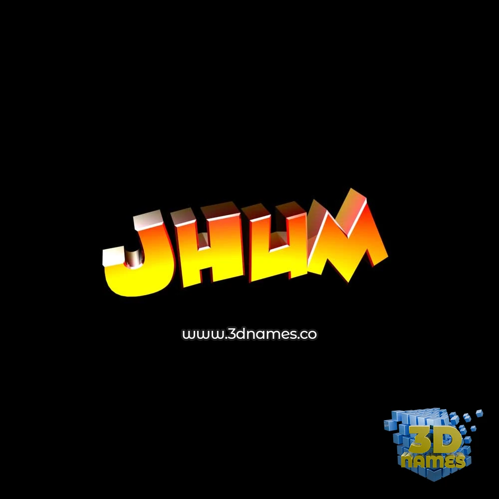 jhum in Black Background style - 3D name wallpaper
