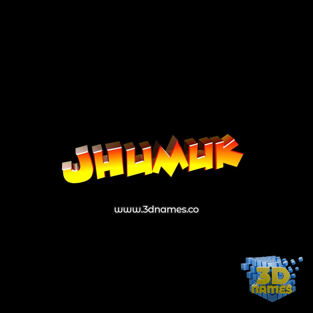 jhumuk in Black Background style - 3D name wallpaper