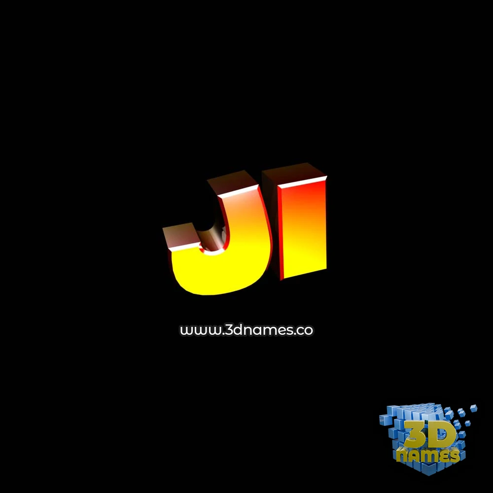 ji in Black Background style - 3D name wallpaper