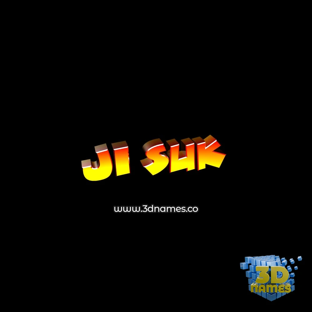 ji suk in Black Background style - 3D name wallpaper