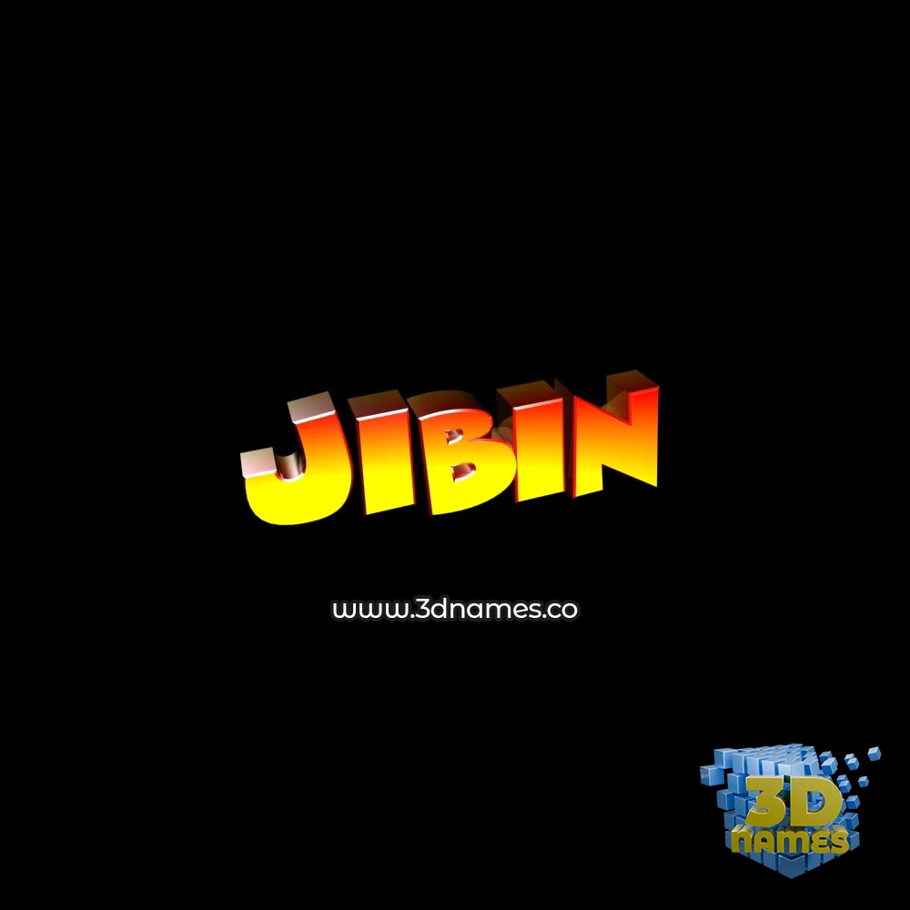 jibin in Black Background style - 3D name wallpaper