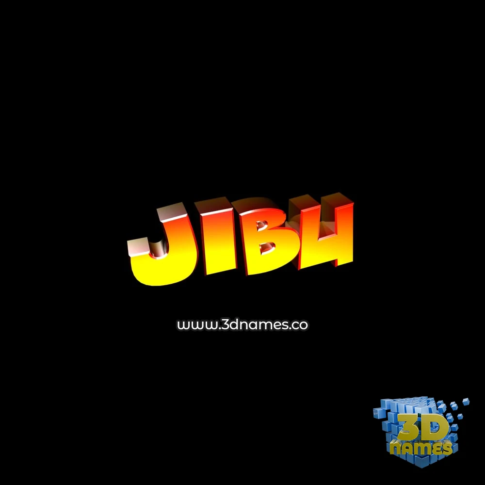 jibu in Black Background style - 3D name wallpaper