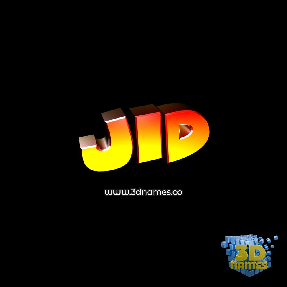 jid in Black Background style - 3D name wallpaper