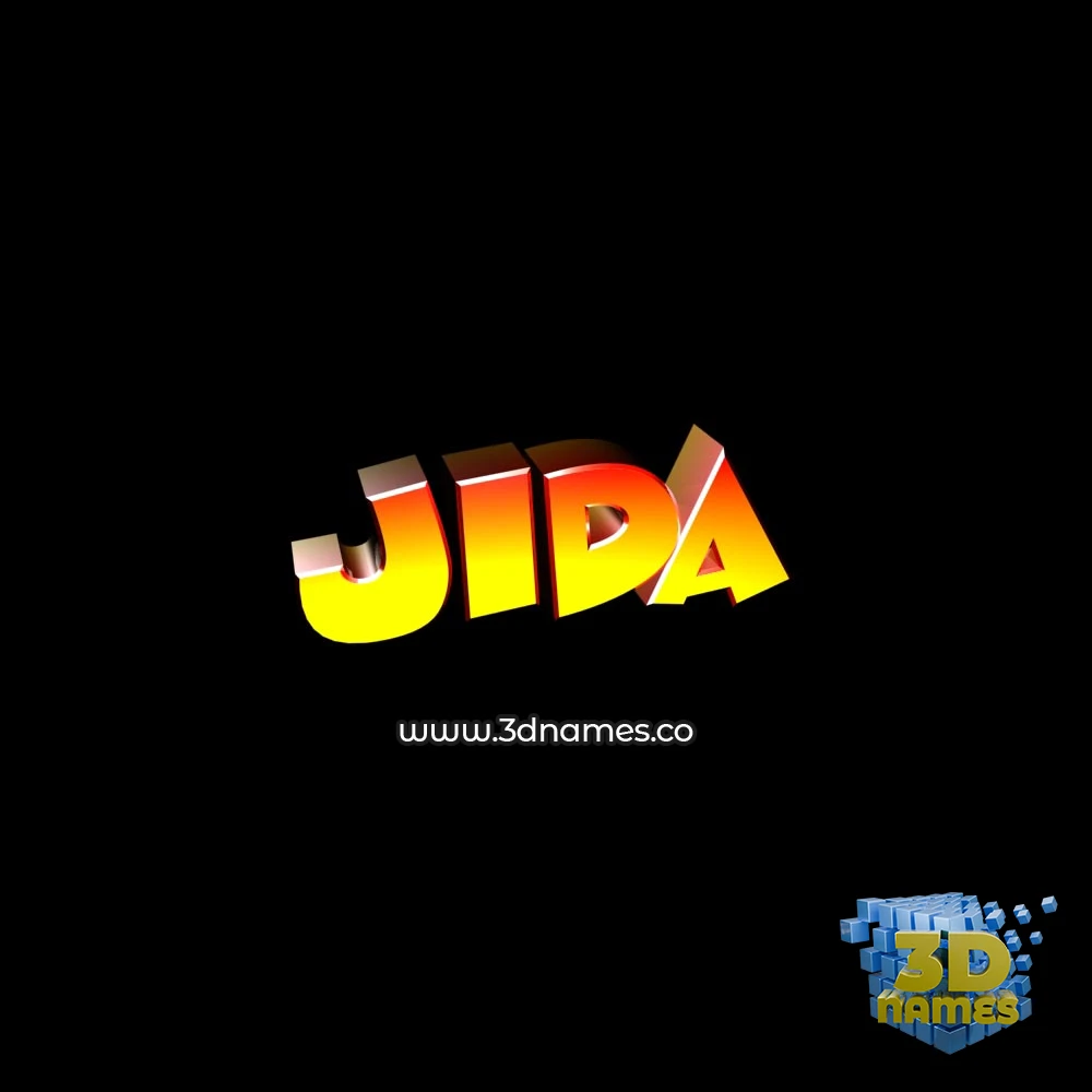 jida in Black Background style - 3D name wallpaper