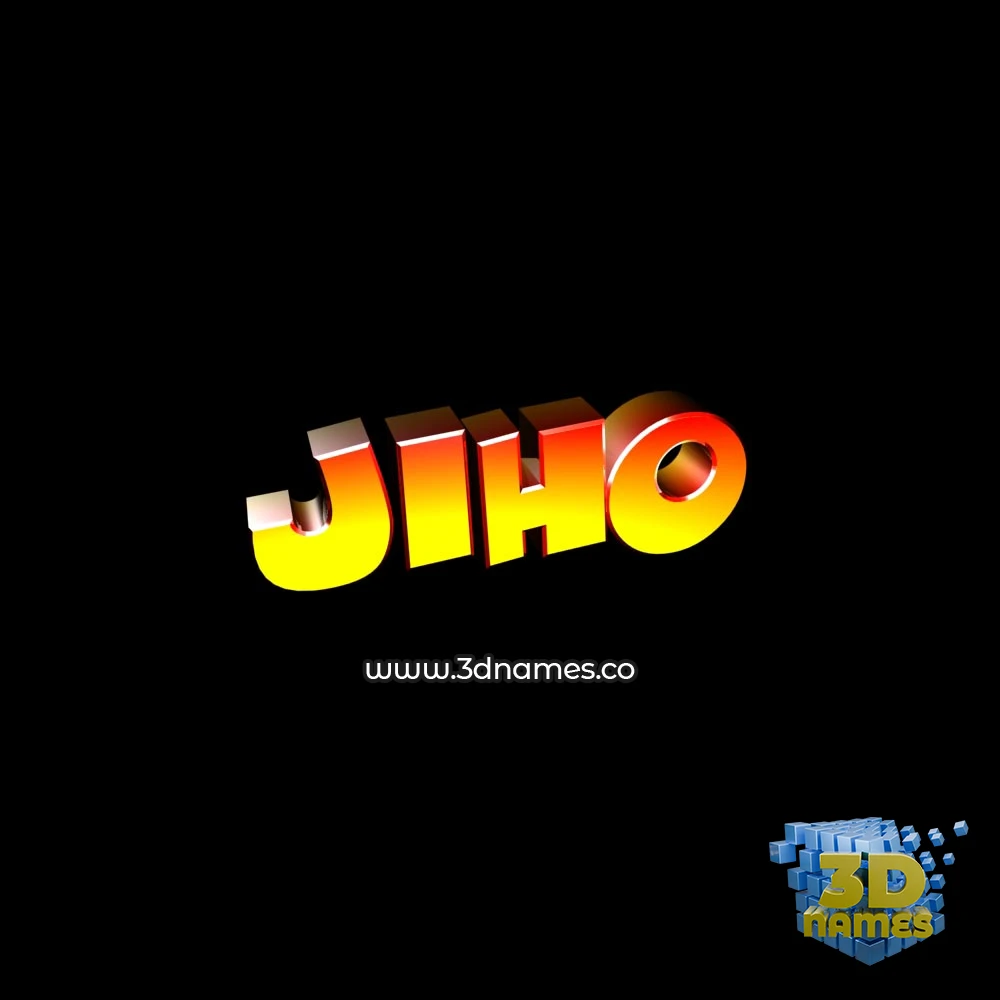 jiho in Black Background style - 3D name wallpaper