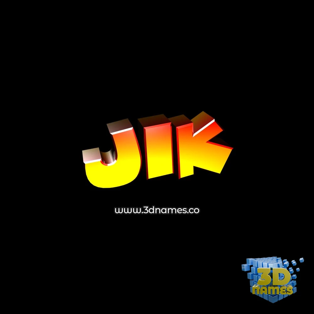 jik in Black Background style - 3D name wallpaper