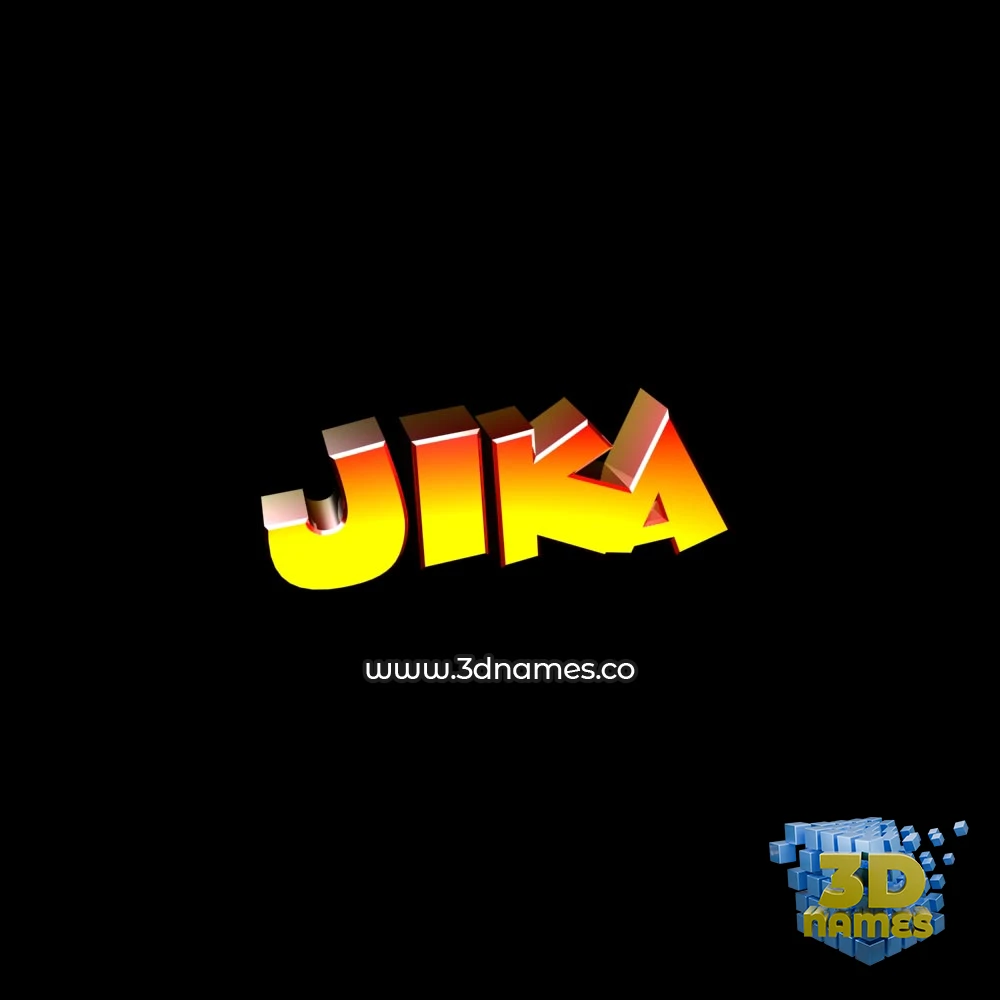 jika in Black Background style - 3D name wallpaper