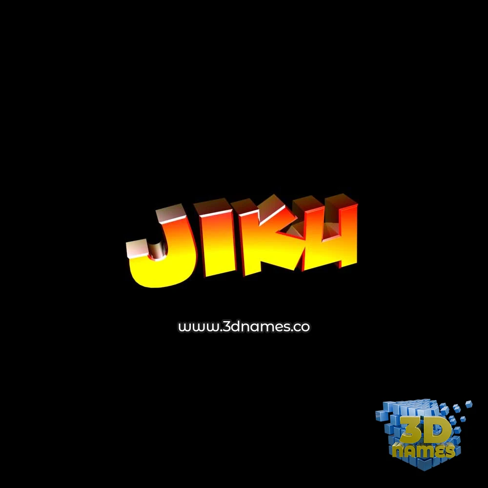 jiku in Black Background style - 3D name wallpaper