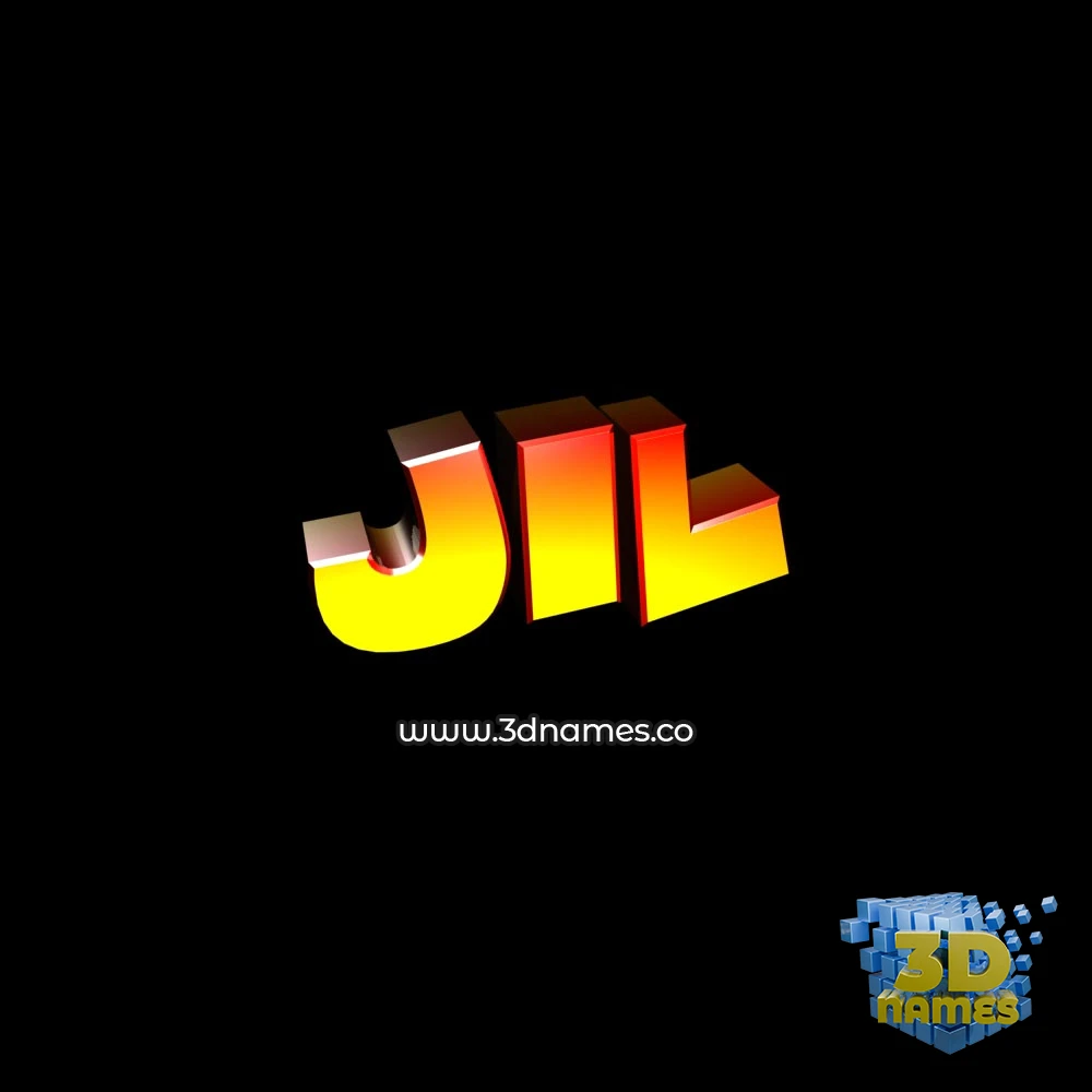 jil in Black Background style - 3D name wallpaper