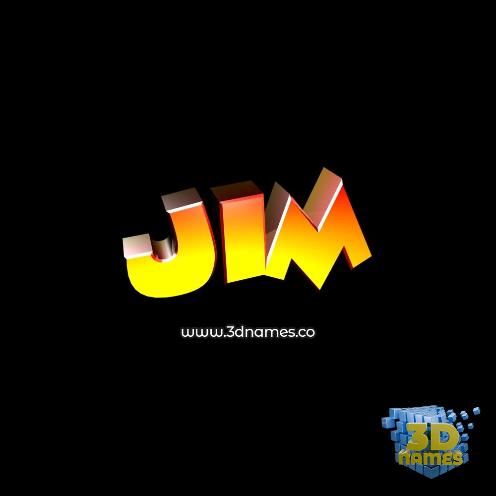 jim in Black Background style - 3D name wallpaper