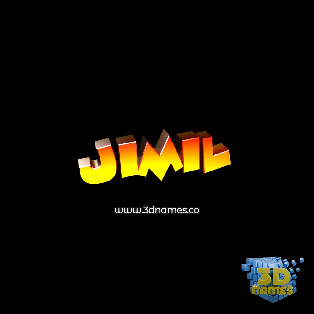 jimil in Black Background style - 3D name wallpaper