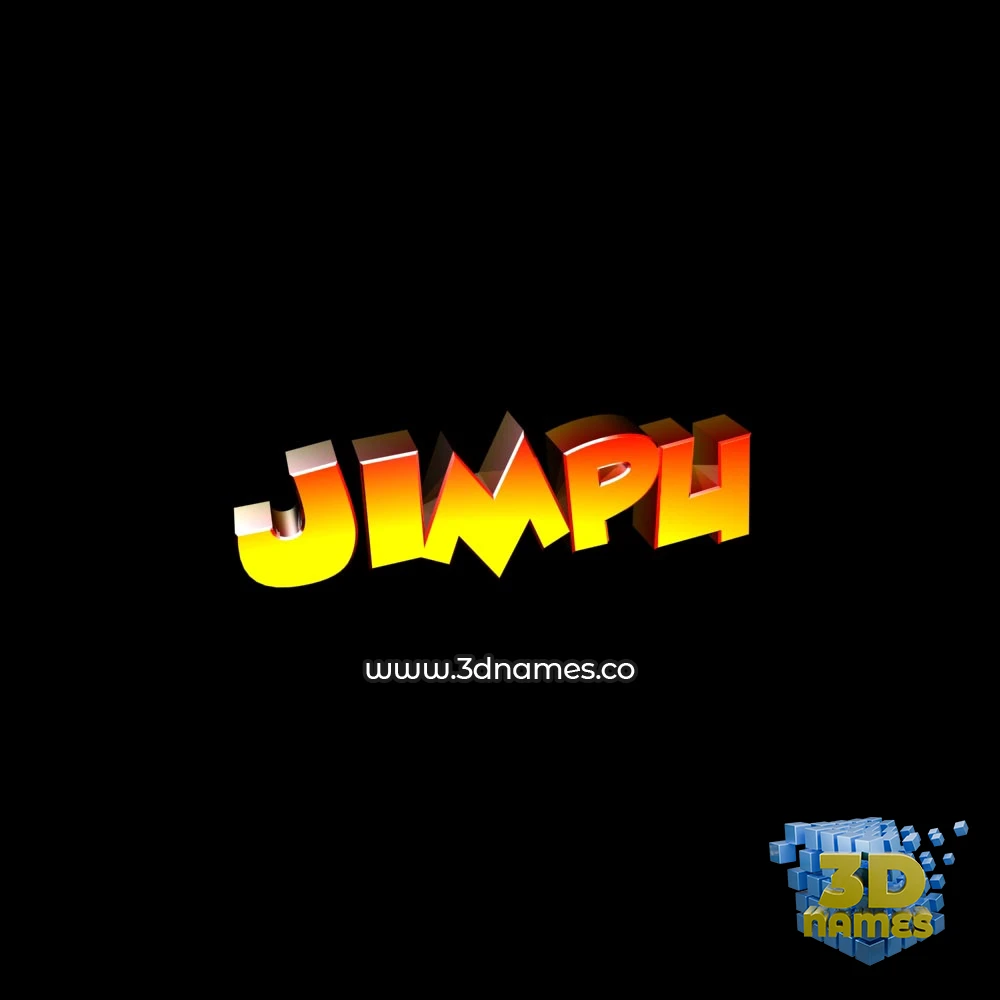 jimpu in Black Background style - 3D name wallpaper
