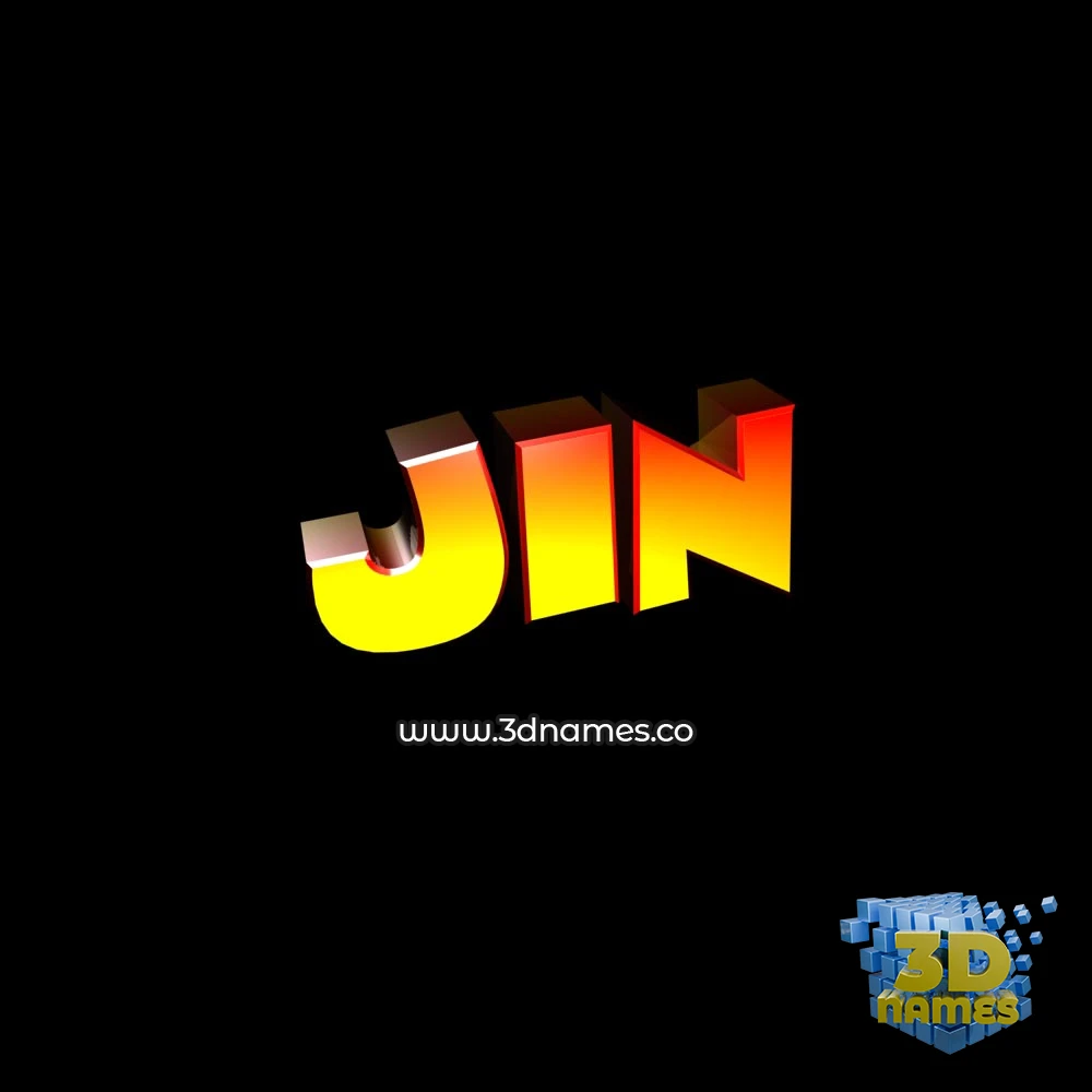 jin in Black Background style - 3D name wallpaper