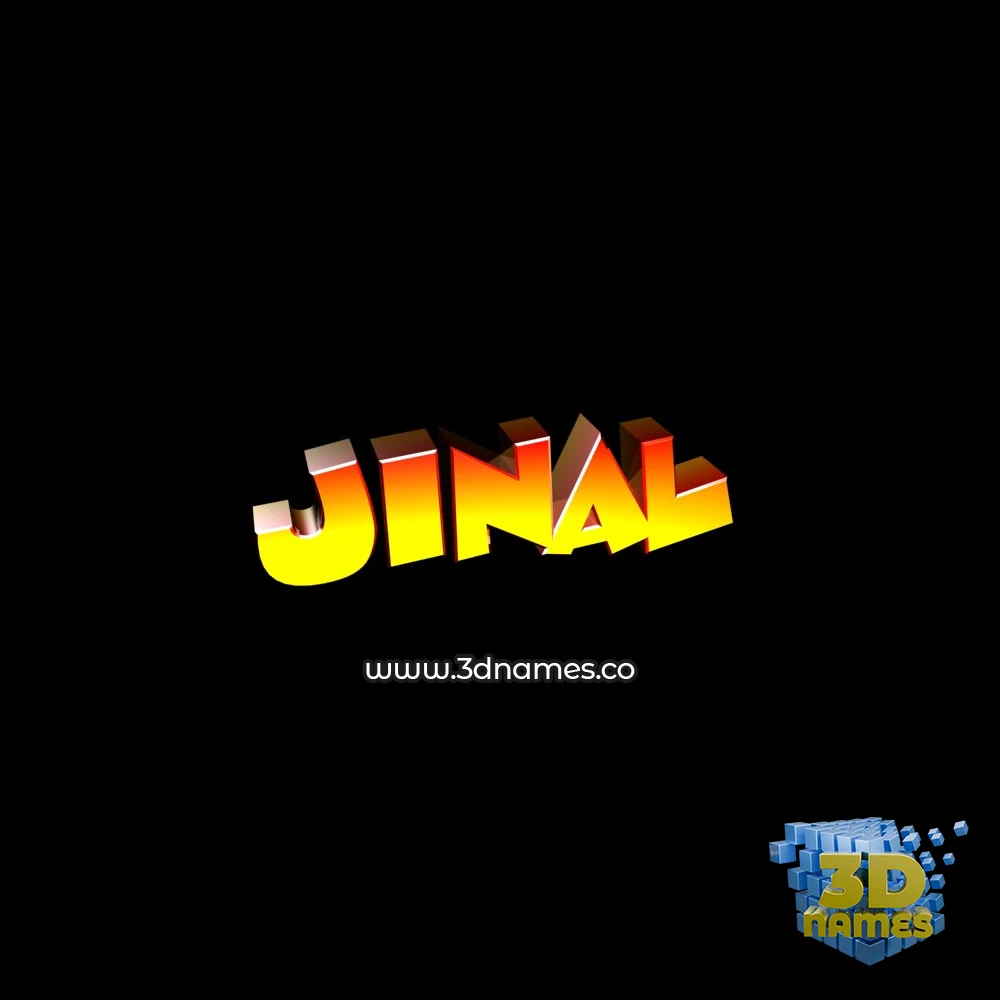 jinal in Black Background style - 3D name wallpaper