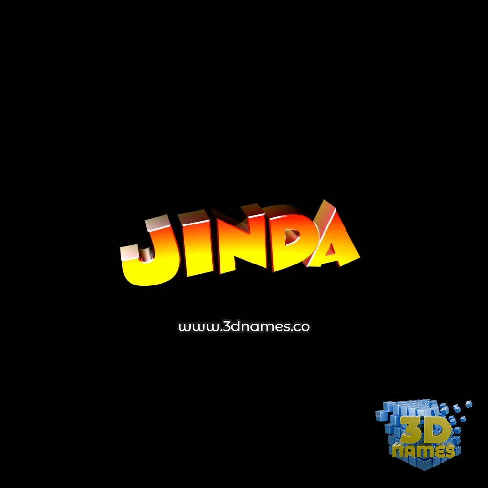 jinda in Black Background style - 3D name wallpaper