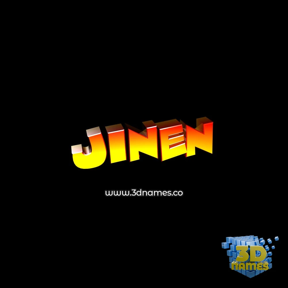 jinen in Black Background style - 3D name wallpaper