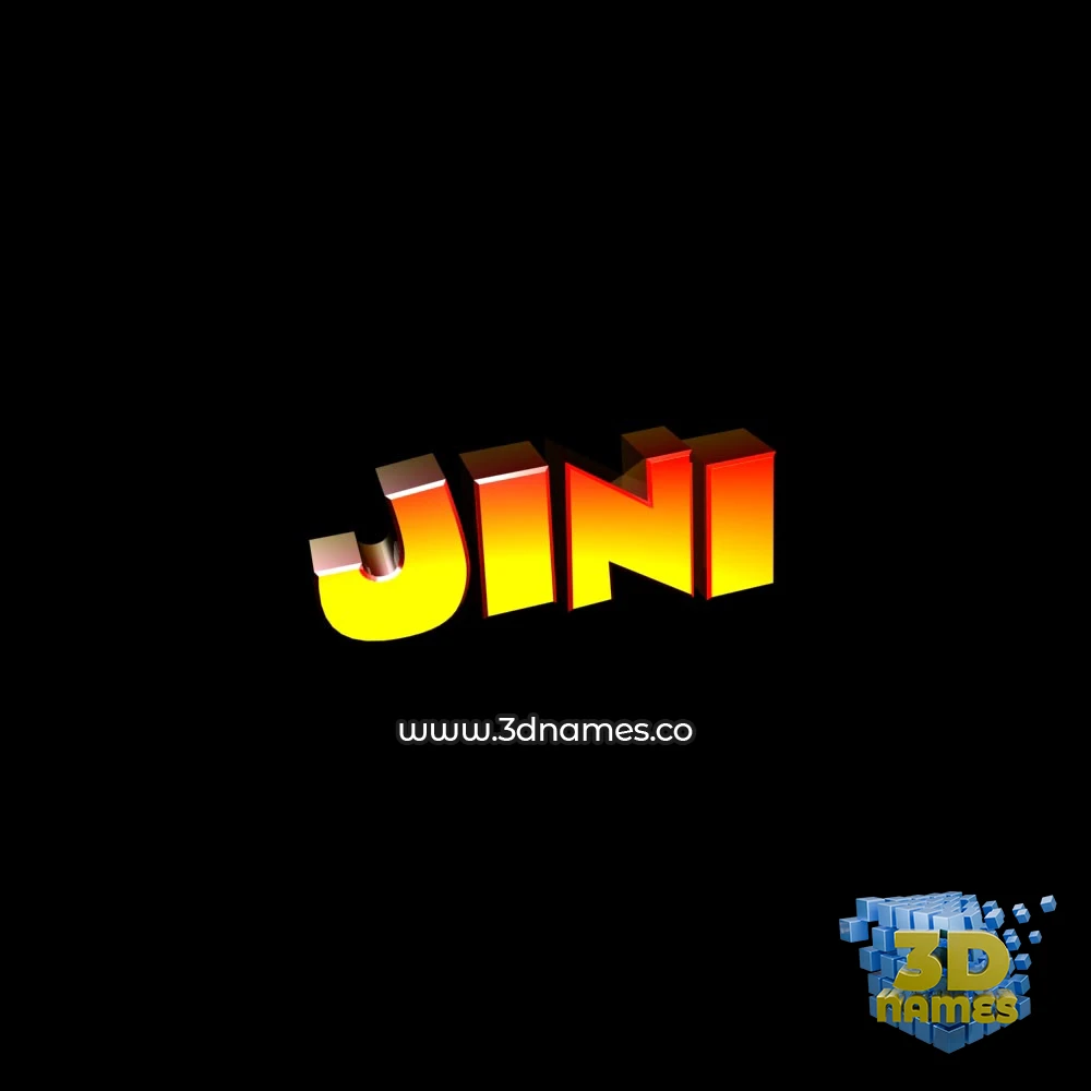 jini in Black Background style - 3D name wallpaper