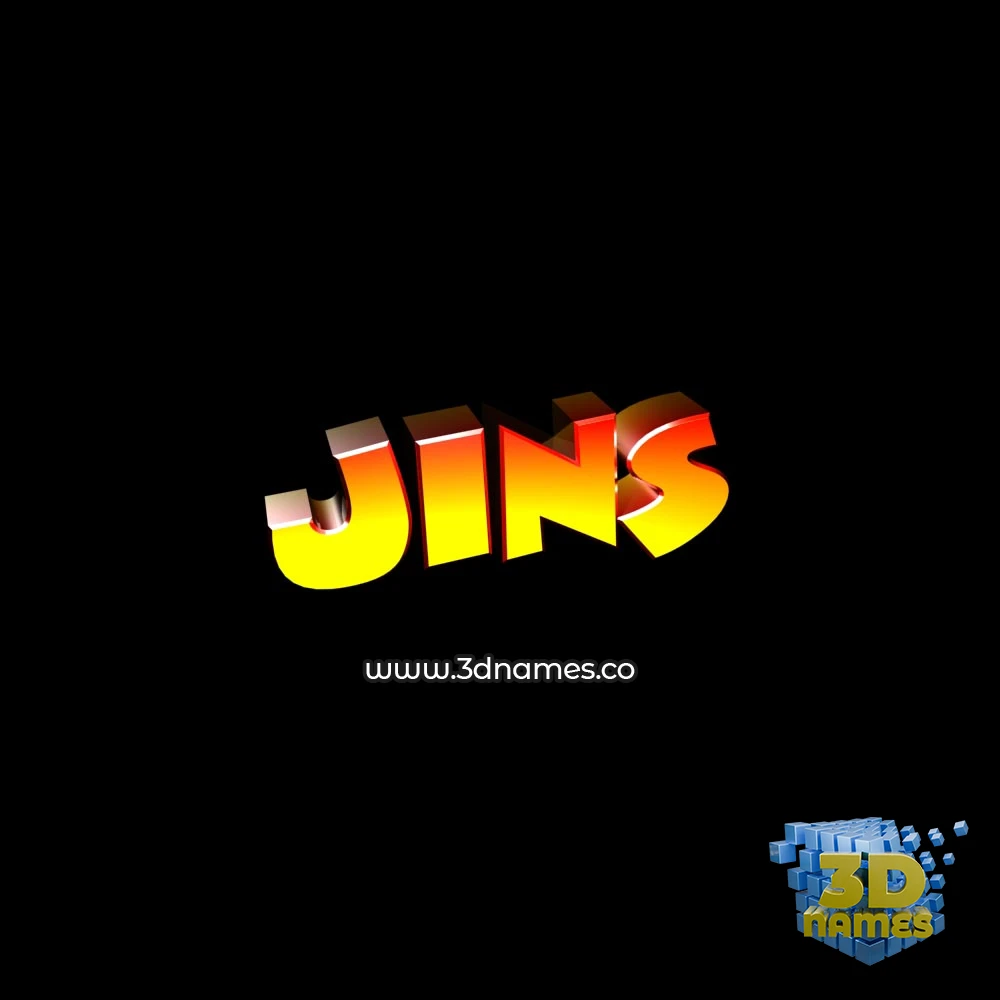jins in Black Background style - 3D name wallpaper