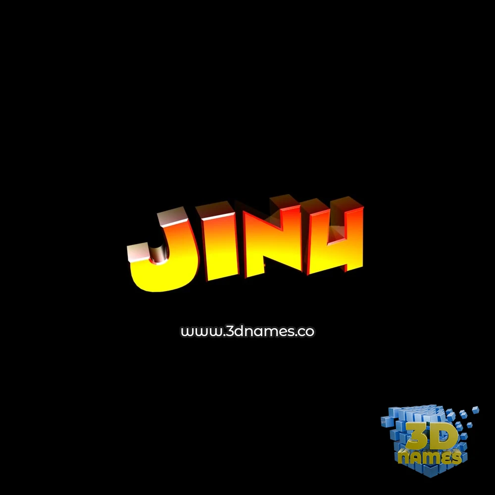 jinu in Black Background style - 3D name wallpaper