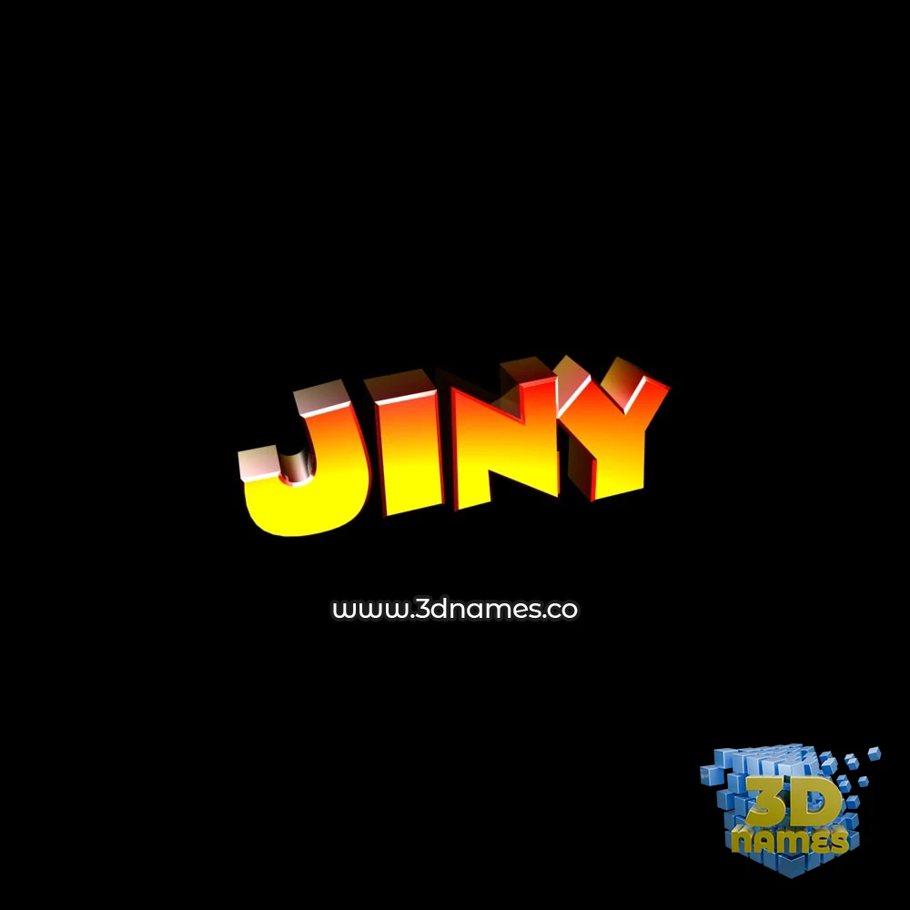 jiny in Black Background style - 3D name wallpaper