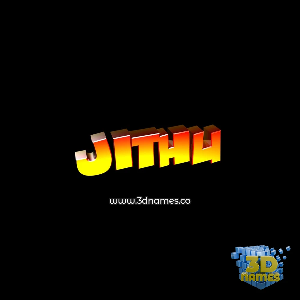 jithu in Black Background style - 3D name wallpaper