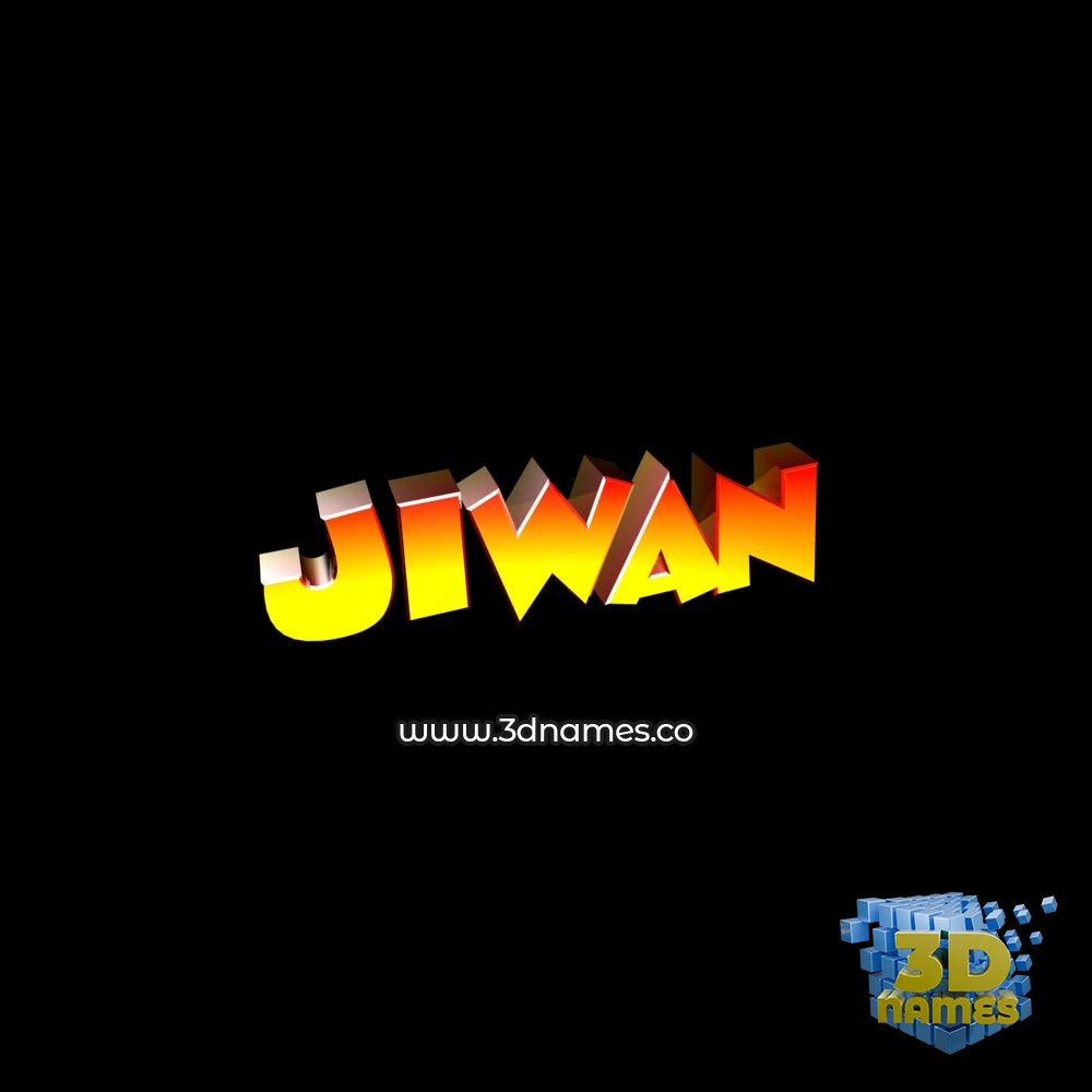 jiwan in Black Background style - 3D name wallpaper