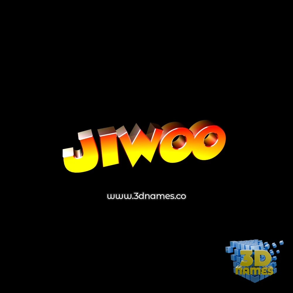 jiwoo in Black Background style - 3D name wallpaper