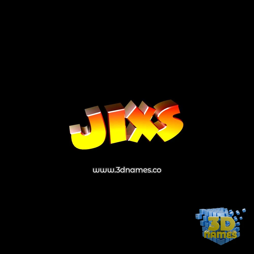 jixs in Black Background style - 3D name wallpaper
