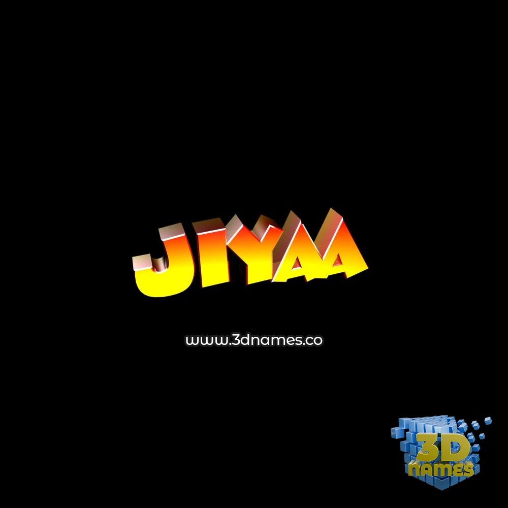 jiyaa in Black Background style - 3D name wallpaper