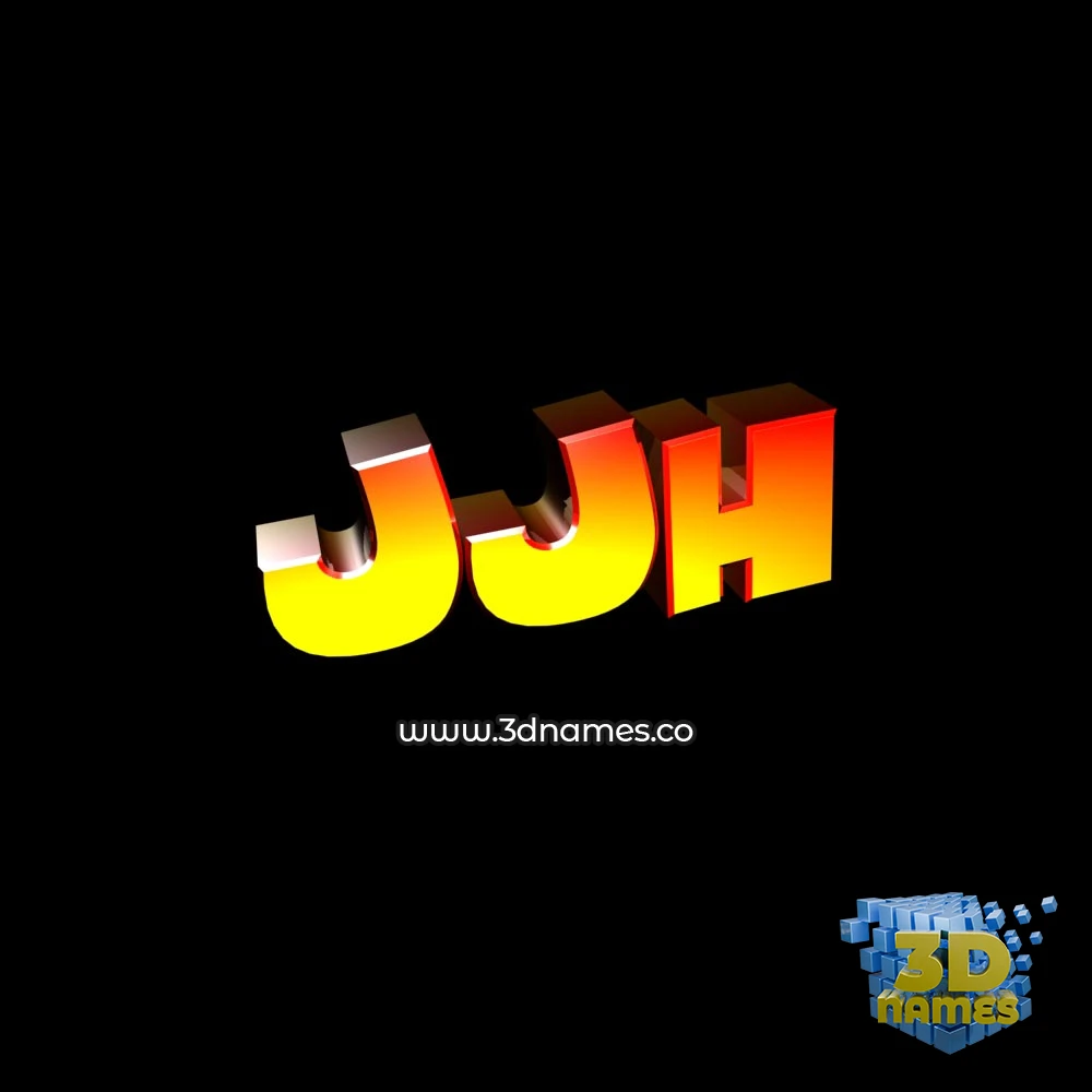 jjh in Black Background style - 3D name wallpaper