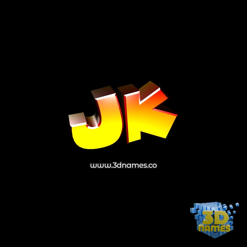 jk in Black Background style - 3D name wallpaper