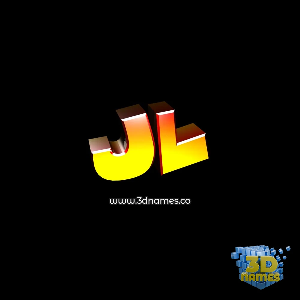jl in Black Background style - 3D name wallpaper