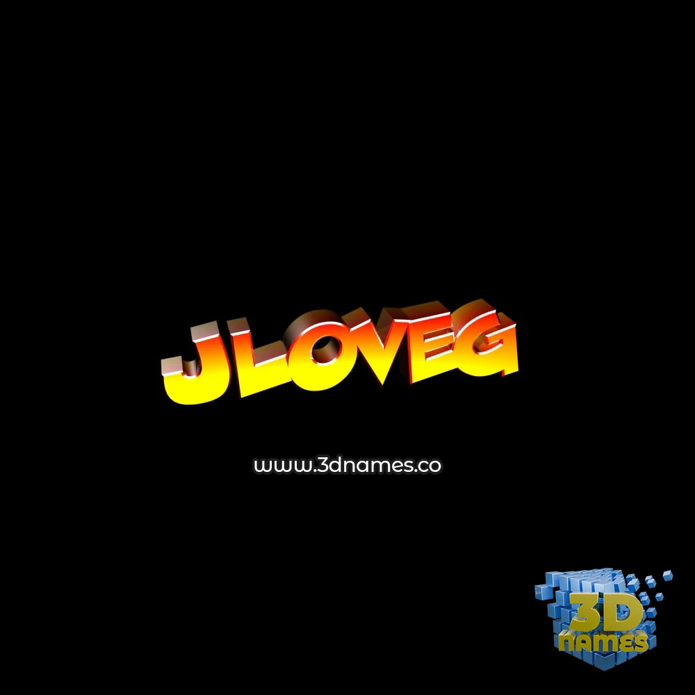 jloveg in Black Background style - 3D name wallpaper