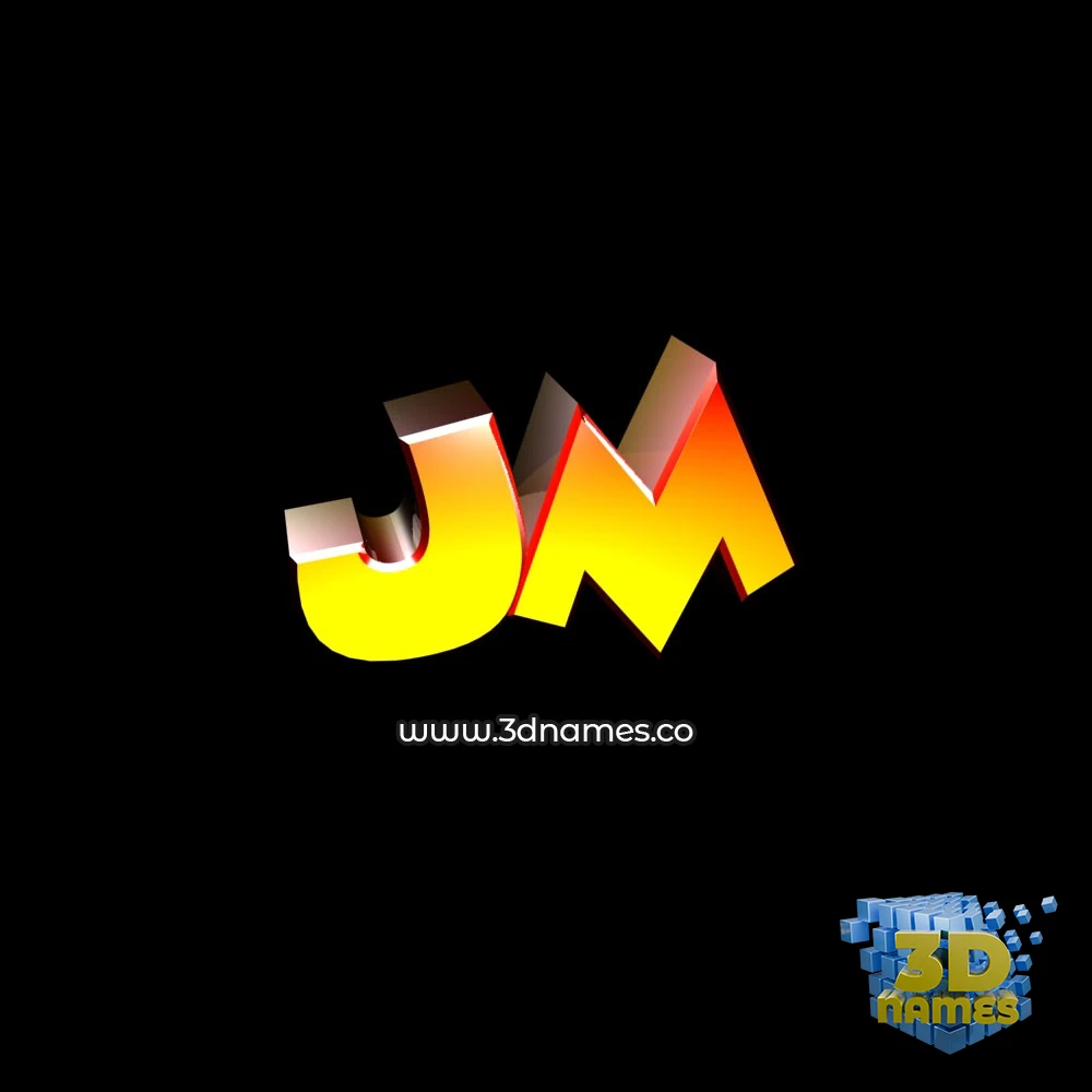 jm in Black Background style - 3D name wallpaper