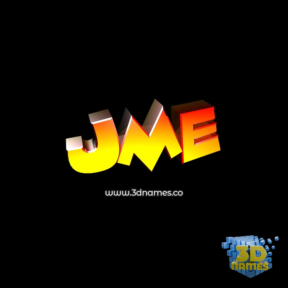 jme in Black Background style - 3D name wallpaper
