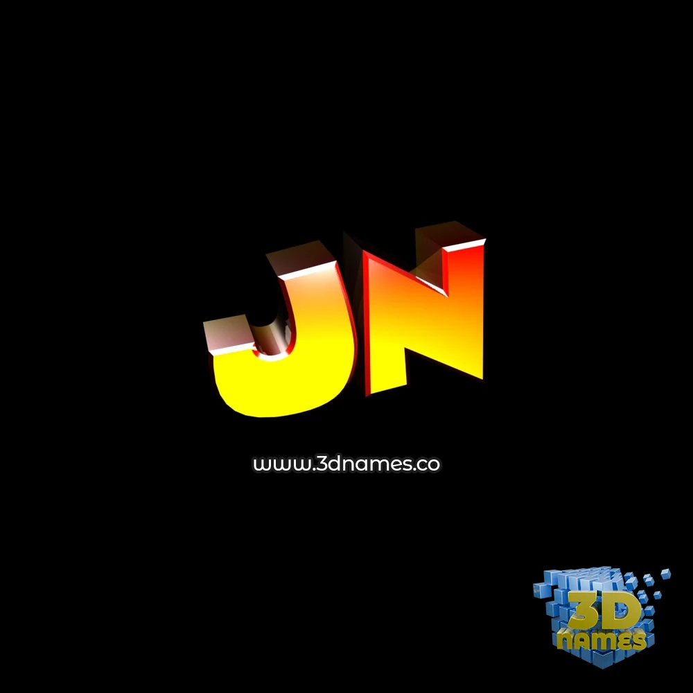 jn in Black Background style - 3D name wallpaper